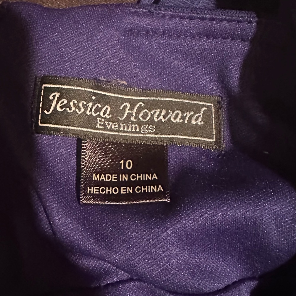 Jessica Howard Evenings Size 10 Royal Blue Beaded Waist Social Dress